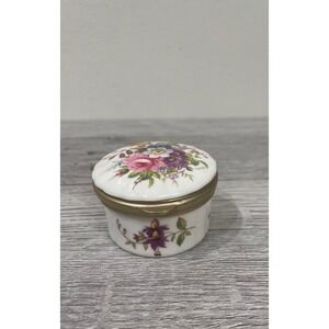 Aynsley Wild Sprays Fine Bone China Trinket Pill Box Floral F Howard England